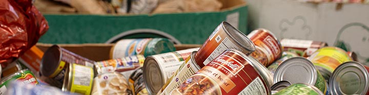 cans of food in a pile